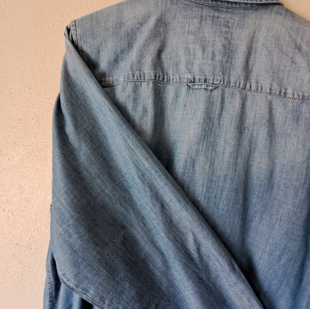 SONOMA western shirt SONOMA blue color 💙 denim size XXL. - Picture 2 of 11